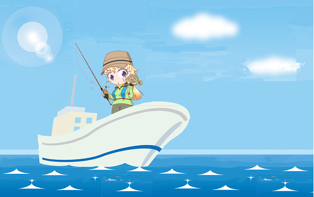 カワハギ船釣り　基本的な釣り方　イラスト